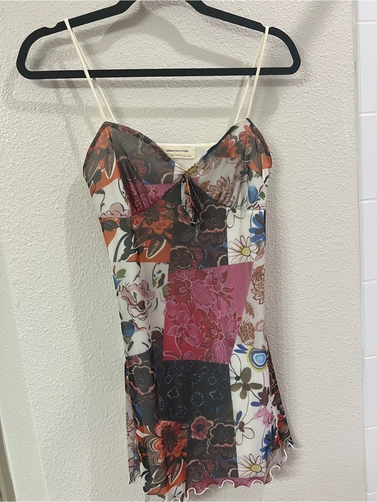 Urban Outfitters Dresses & Skirts - Urban Outfitters Patchwork Floral Slip Dress - Cream, Pink, Orange, Blue, Black